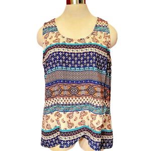Paisley Wrap Style Sleeveless Top